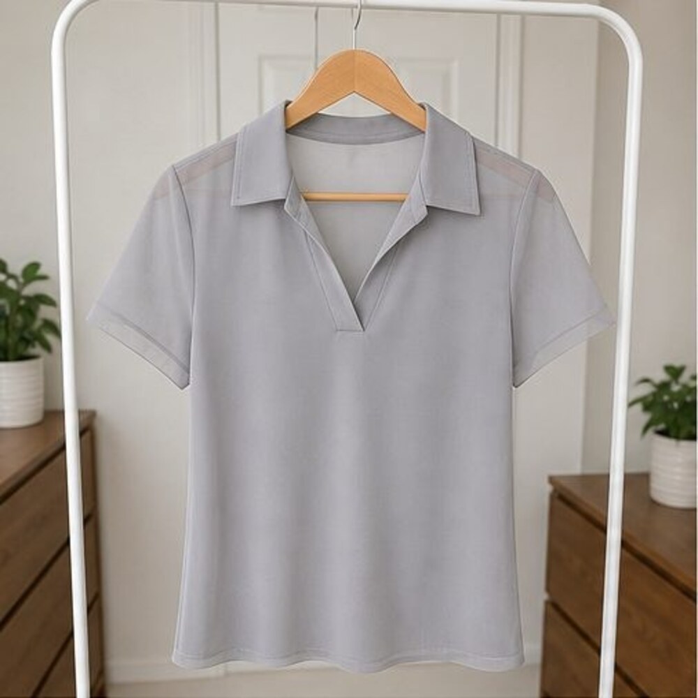 Camel V Neck Top